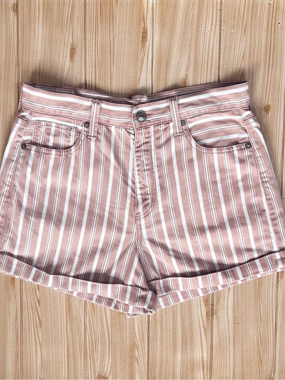 American Eagle Outfitters sz US 8 Striped High-Waist Shorts Retro Vintage 50s